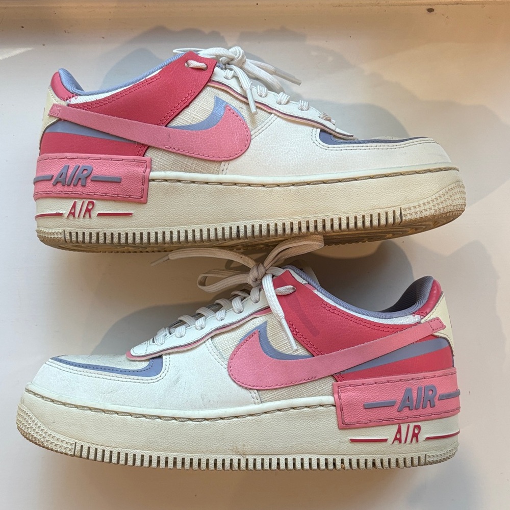 Nike Air Force 1 Pink and Lavender Low-Top Sneakers